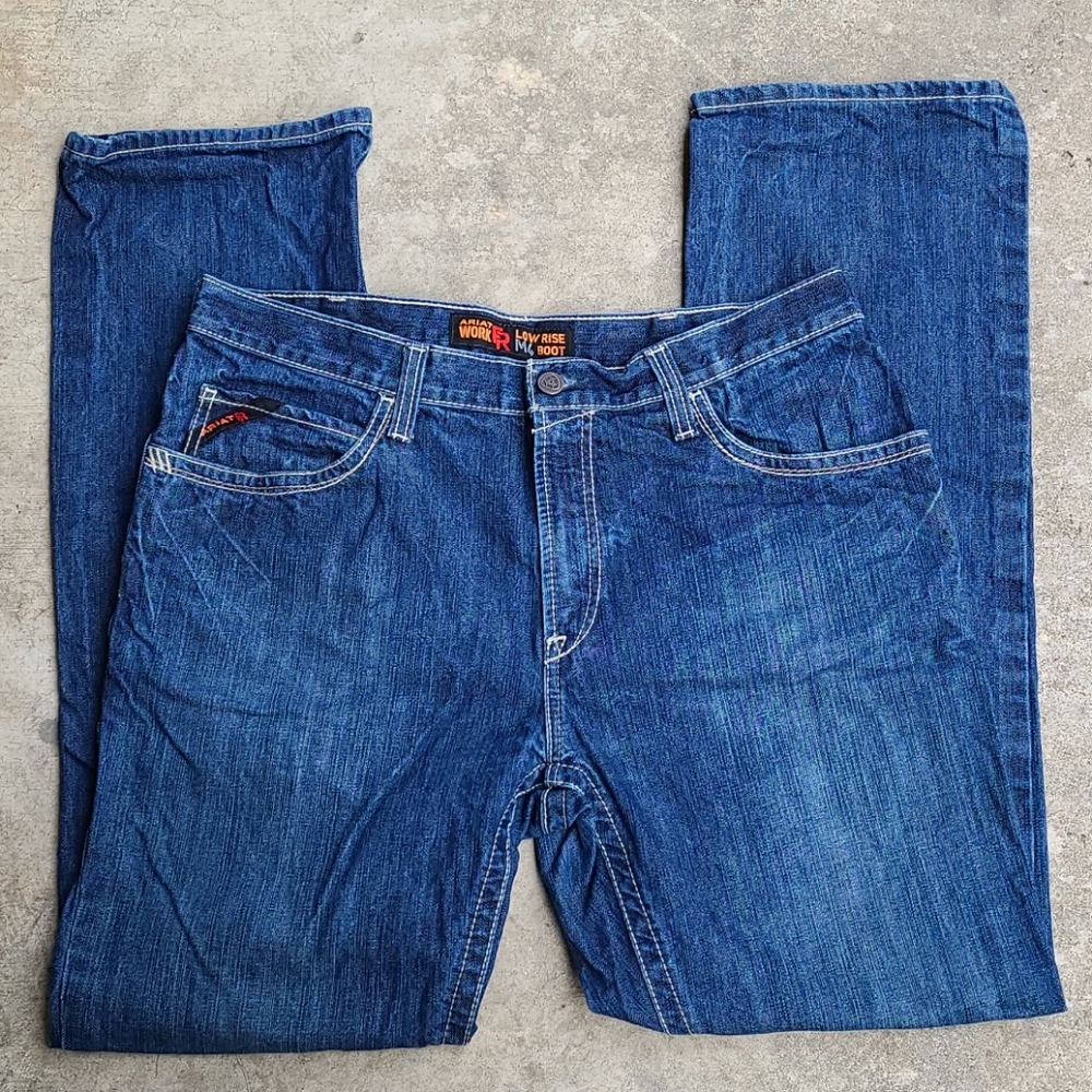 Ariat FR M4 Low Rise Boot Cut 38×36 Jeans